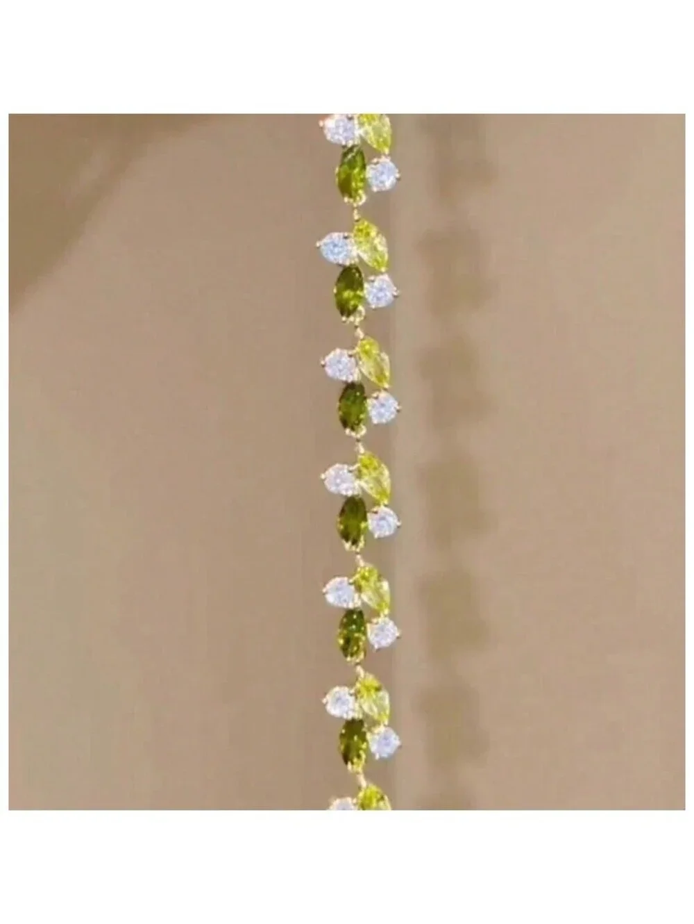 Green vine tennis - Bracelet - Gold - CZs - 7